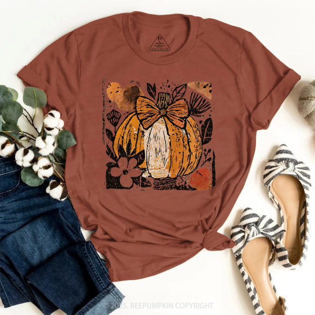Pumpkin Boho Floral T-Shirts Beepumpkin