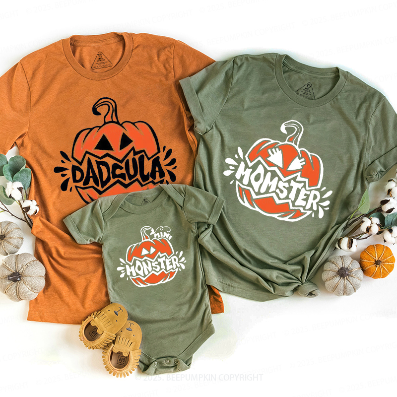 Personalized Pumpkin Boo Halloween Family Matching Shirts