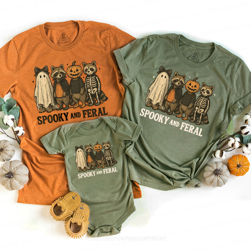 Spooky & Feral Halloween Family Matching Shirts