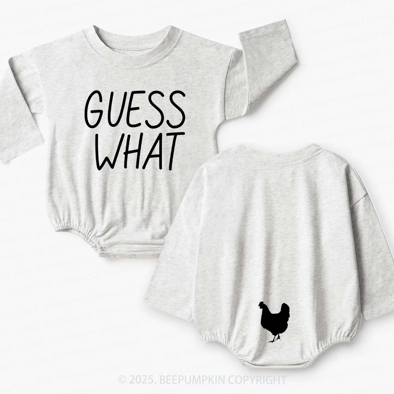 Guess What Chicken Butt Baby Bubble Romper Beepumpkin