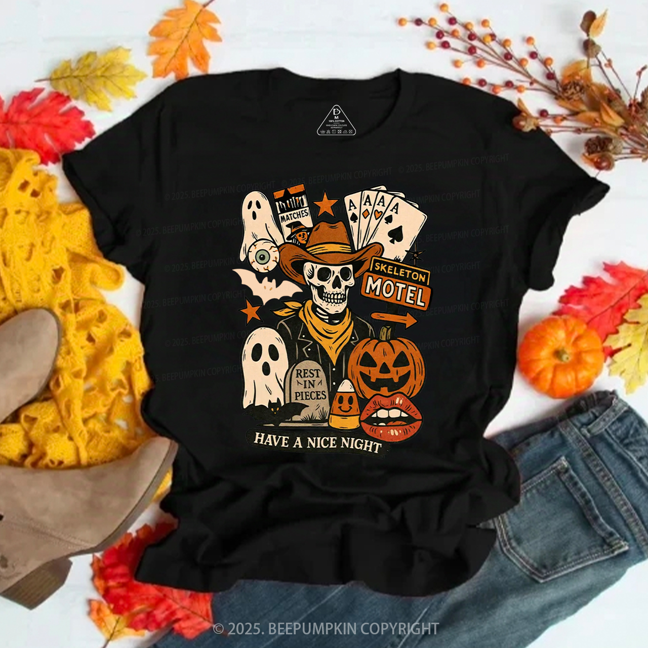 Spooky Western Skeleton T-Shirts Beepumpkin