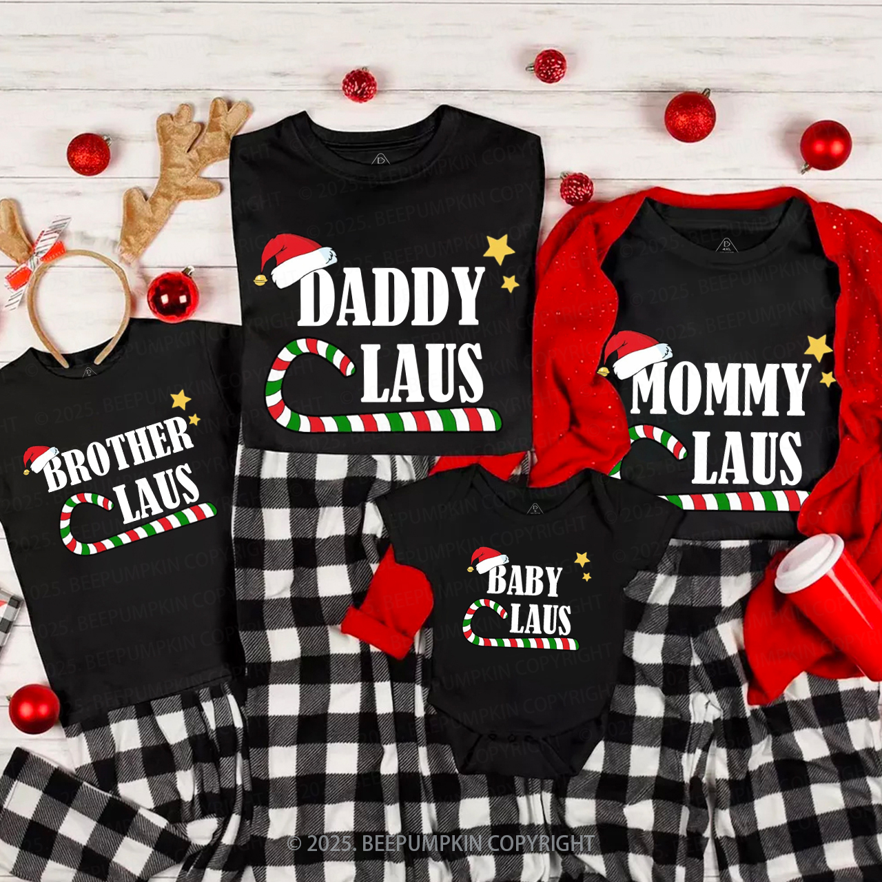 Personalized Holiday Claus Squad Family Matching T-Shirts Beepumpkin