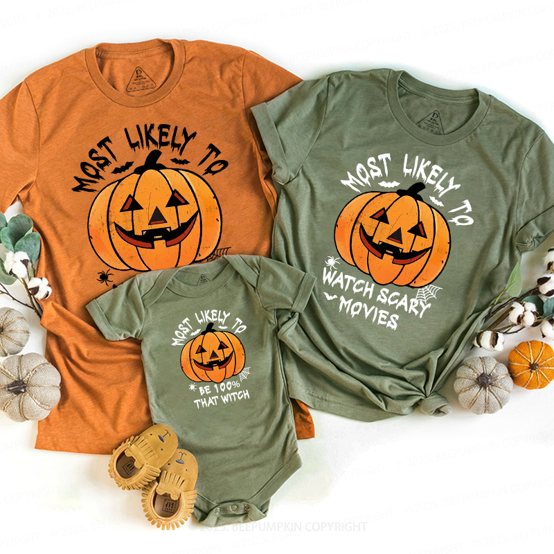 Personalized Most Likely To Halloween Family Matching Shirts