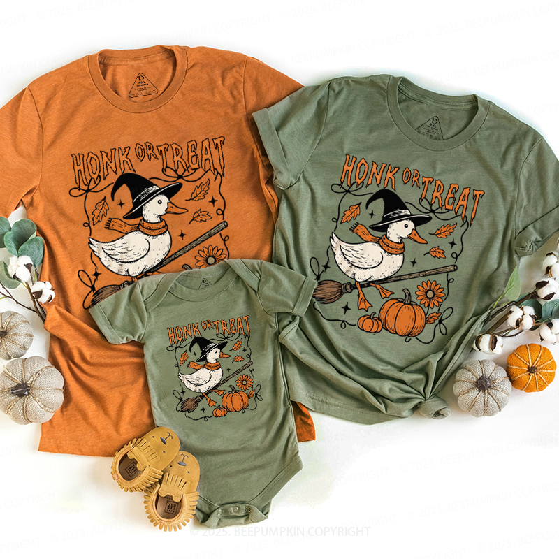 Honk Or Treat Halloween Goose Family Matching Shirts