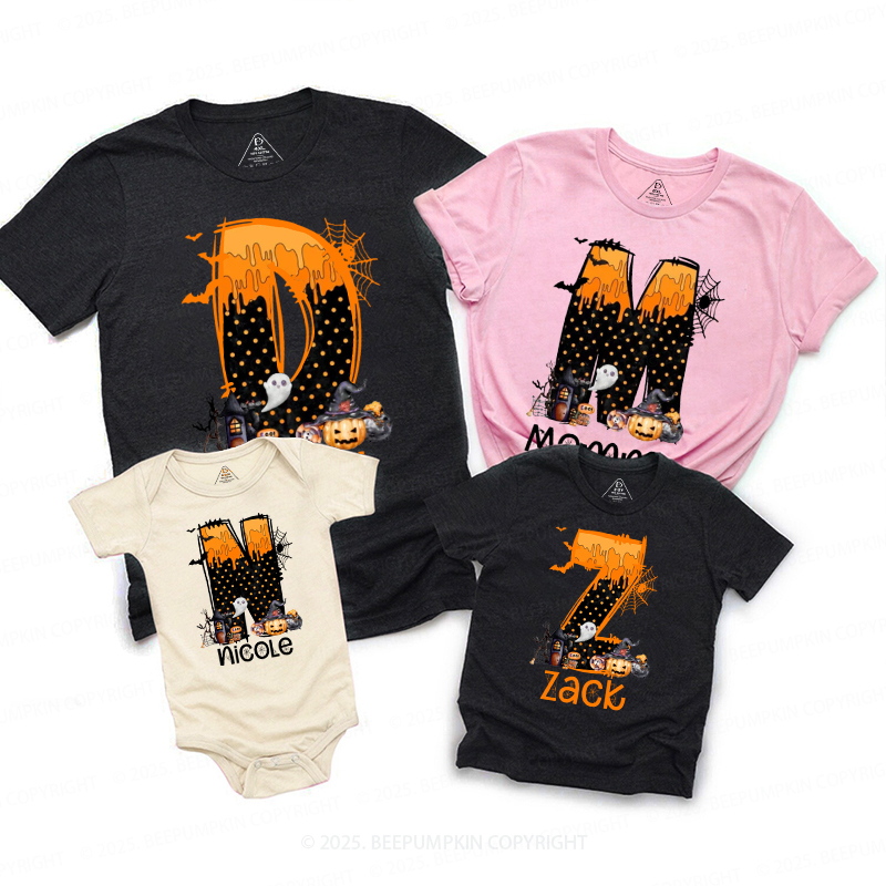 Personalized Monogrammed Halloween Family Matching Shirts