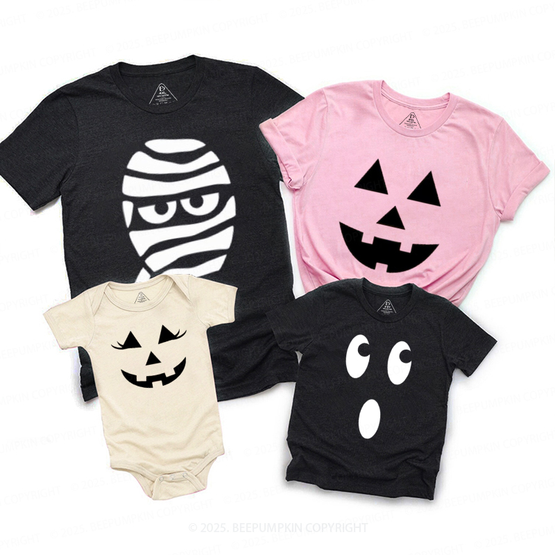 Personalized Halloween Face Family Matching Shirts