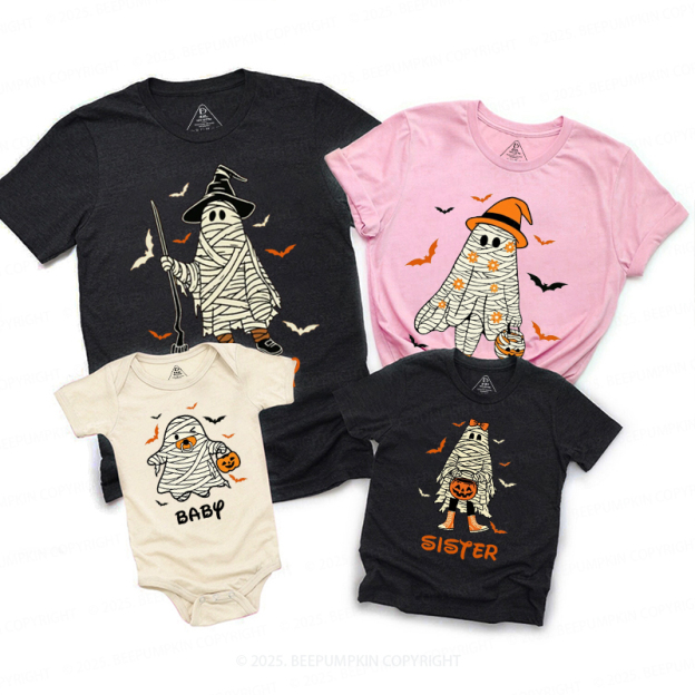 Personalized Spooky Season Trick-Or-Treat Halloween Family Matching Shirts