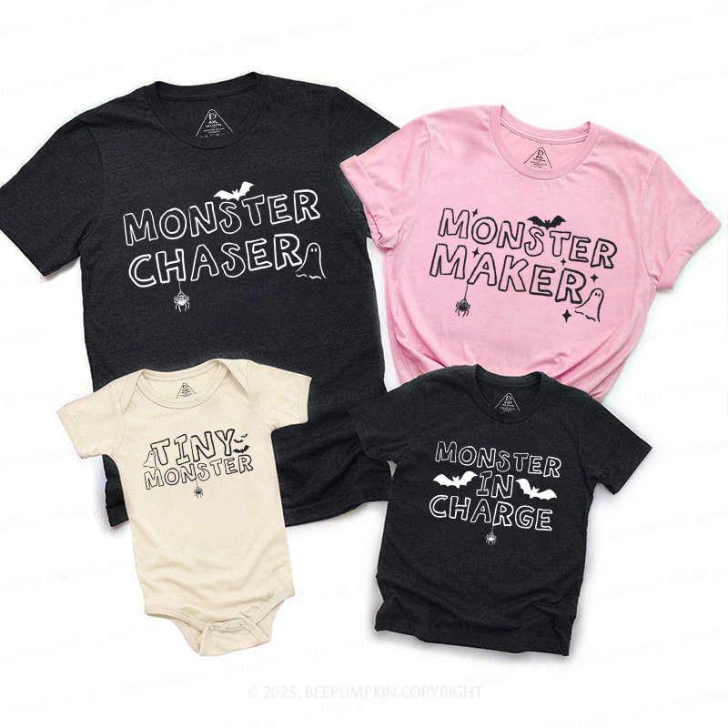 Personalized Little Monster Crew Halloween Family Matching Shirts