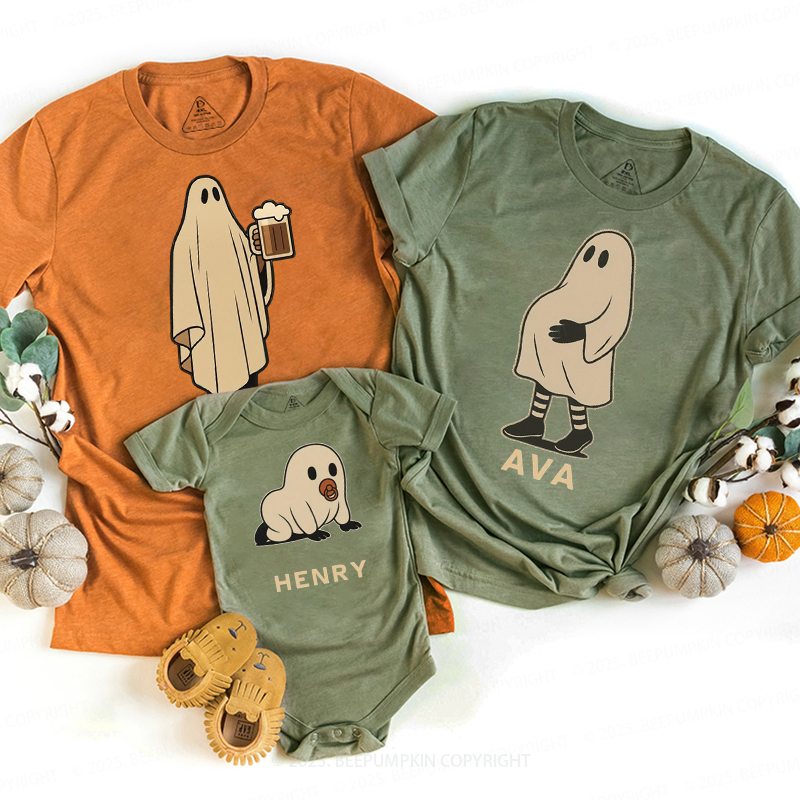 Personalized Ghost Halloween Family Matching Shirts