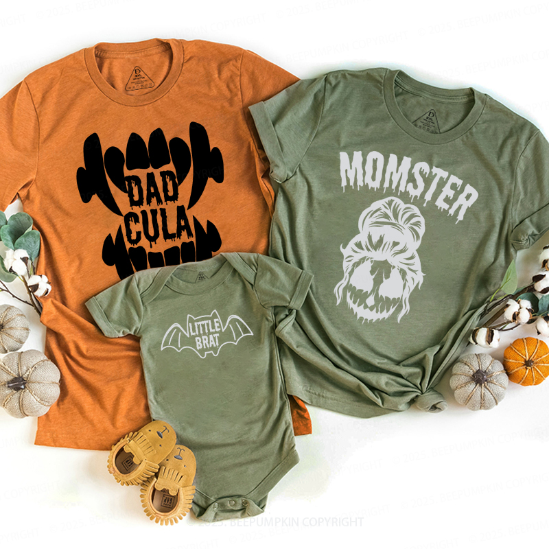 Monstrous Vibes Halloween Family Matching Shirts