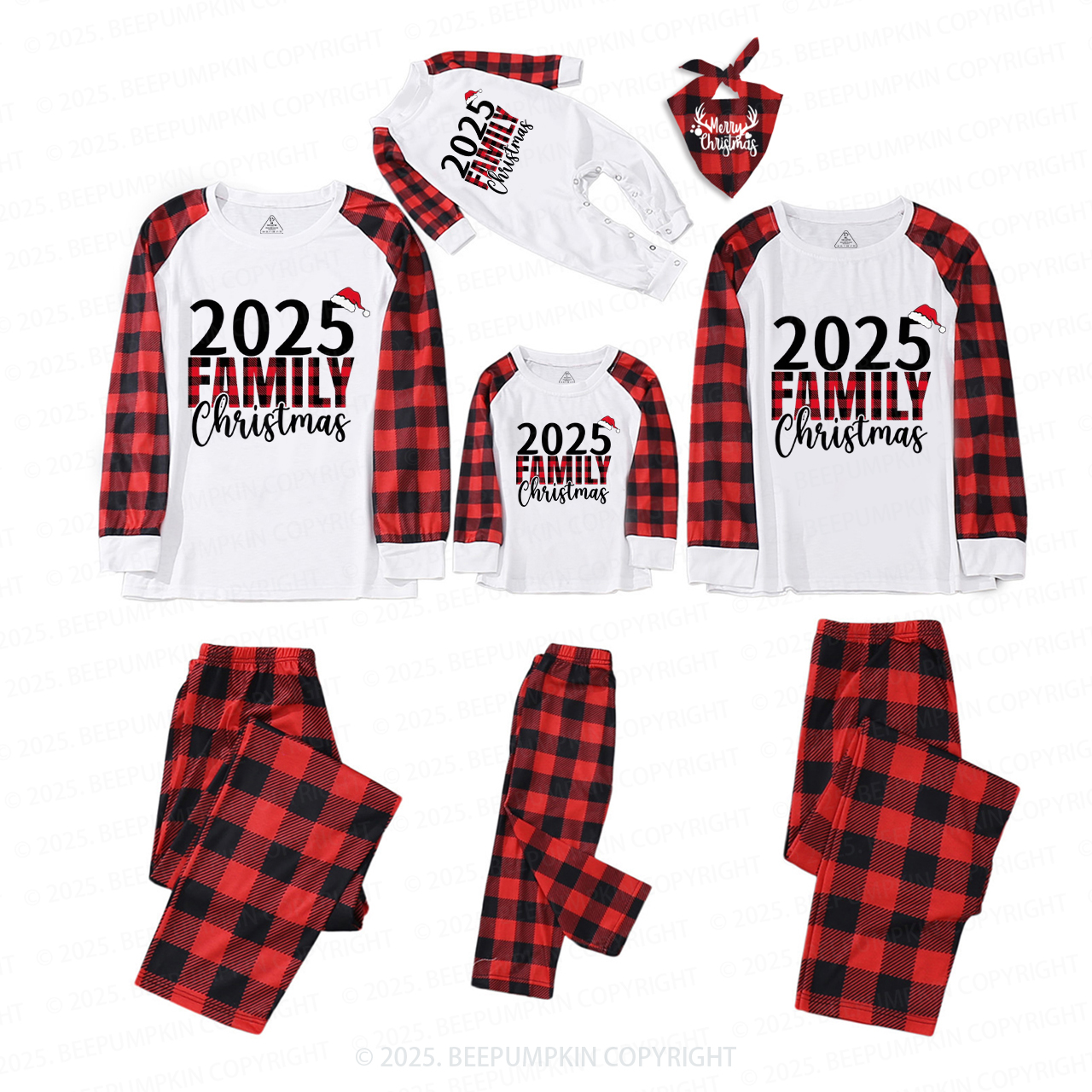 Merry Plaid Christmas Family Matching Pajamas