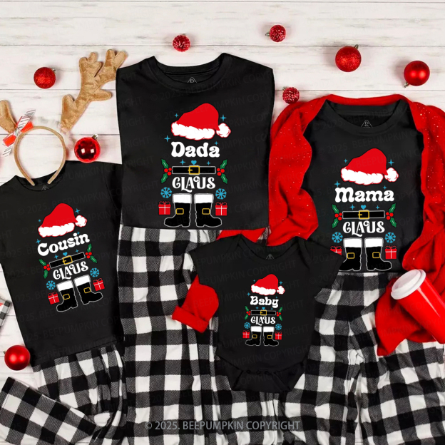Personalized Santa Claus Christmas Family Matching T-Shirts Beepumpkin