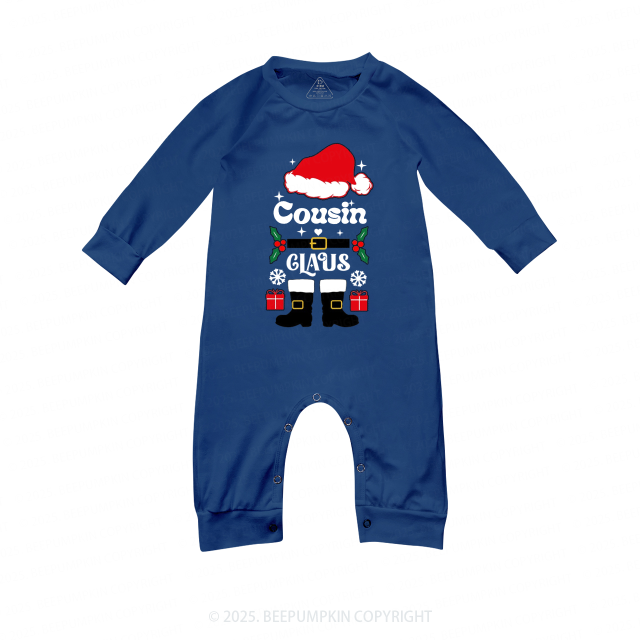 Personalized Santa Claus Christmas Matching Blue Pajamas Beepumpkin