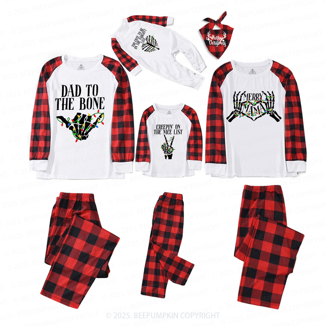 Personalized Skeleton Christmas Family Matching Pajamas