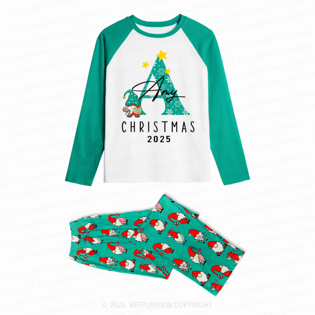 Personalized Monogrammed 2025 Family Matching Christmas Gnomes Pajamas Beepumpkin