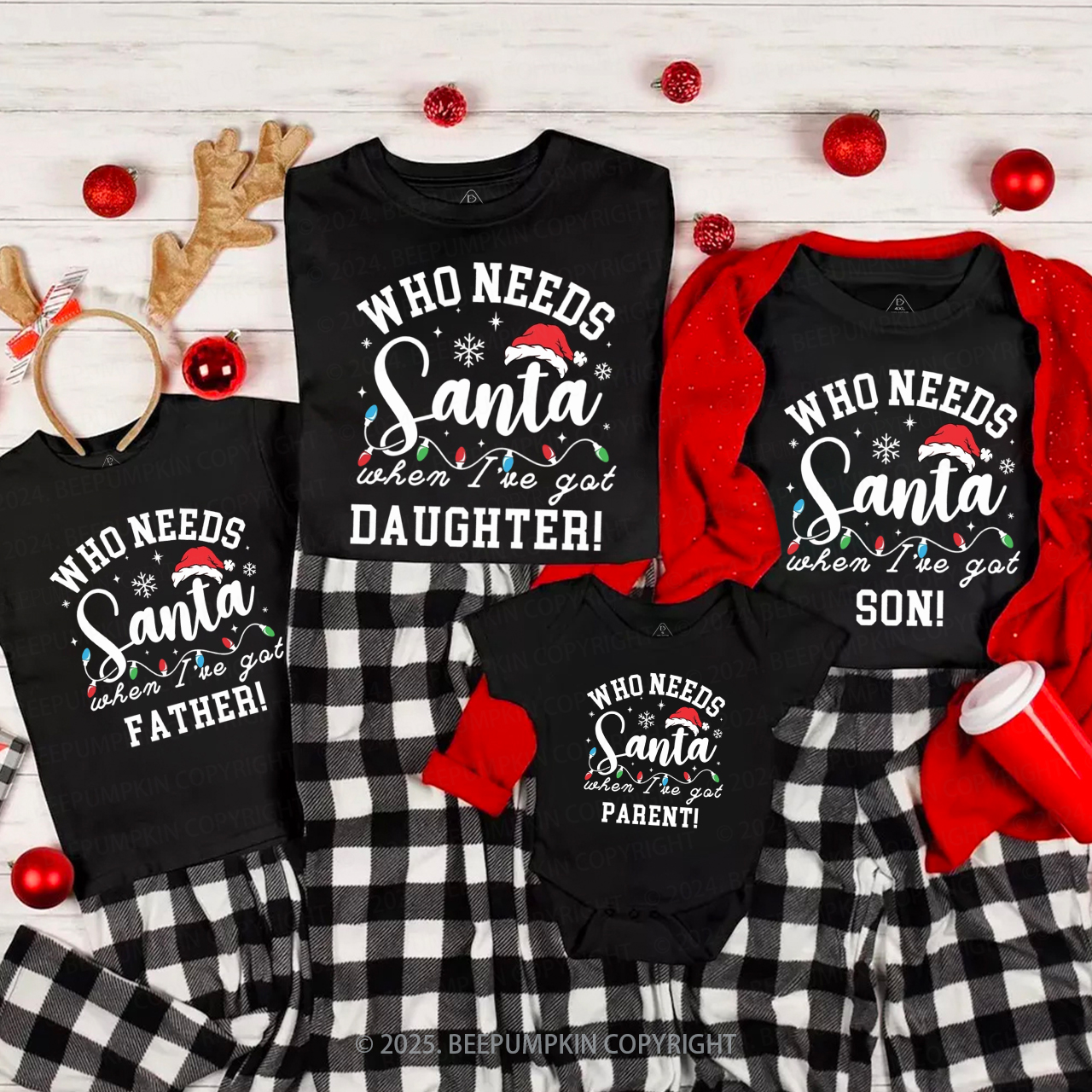 Personalized Who Needs Santa Family Matching T-Shirts Beepumpkin