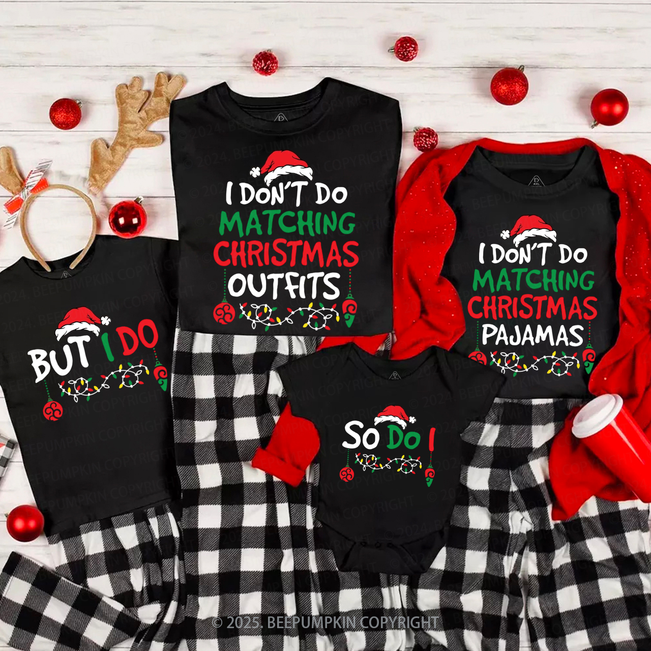 Personalized Mama Made Me Do It Christmas Family Matching T-Shirts Beepumpkin