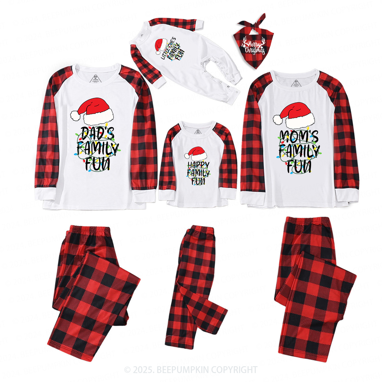 Personalized Forced Family Fun Christmas Matching Pajamas