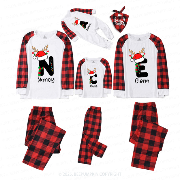 Personalized Christmas Alphabet Name Family Matching Pajamas