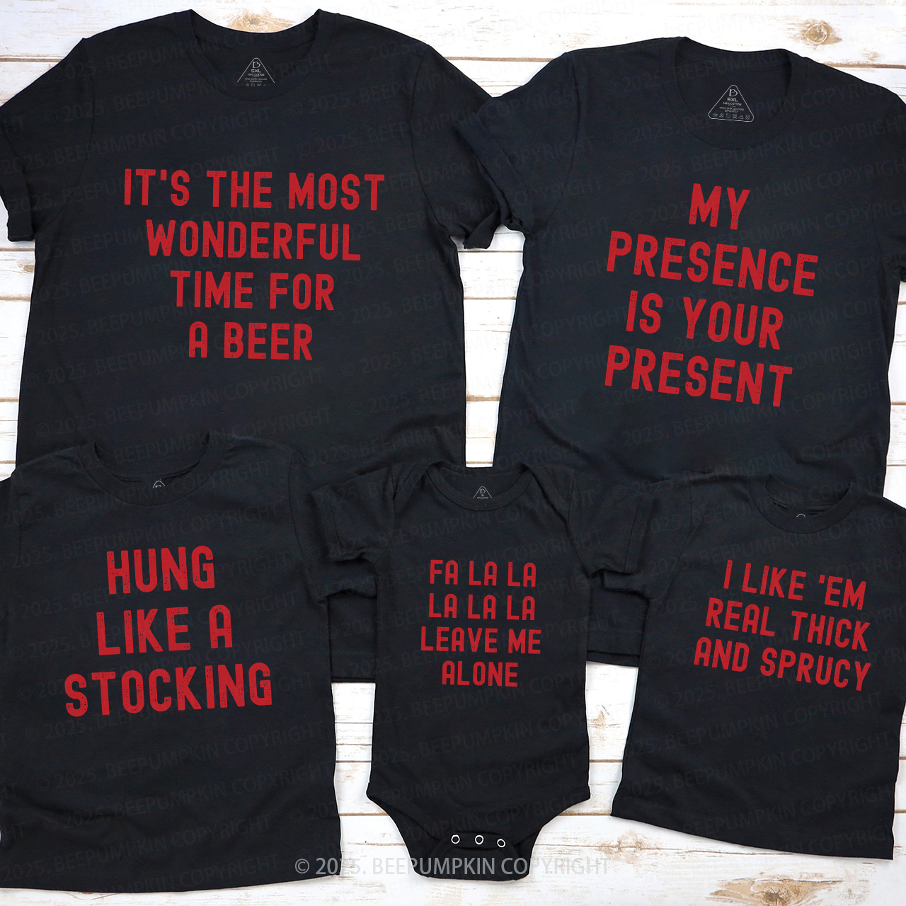 Personalized Funny 60 Quotes Christmas Party Family Matching T-Shirts Beepumpkin