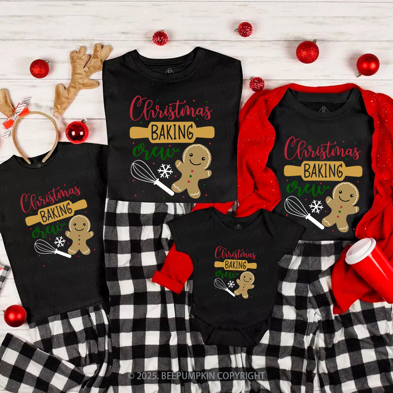 Christmas Baking Crew Family Matching T-Shirts Beepumpkin