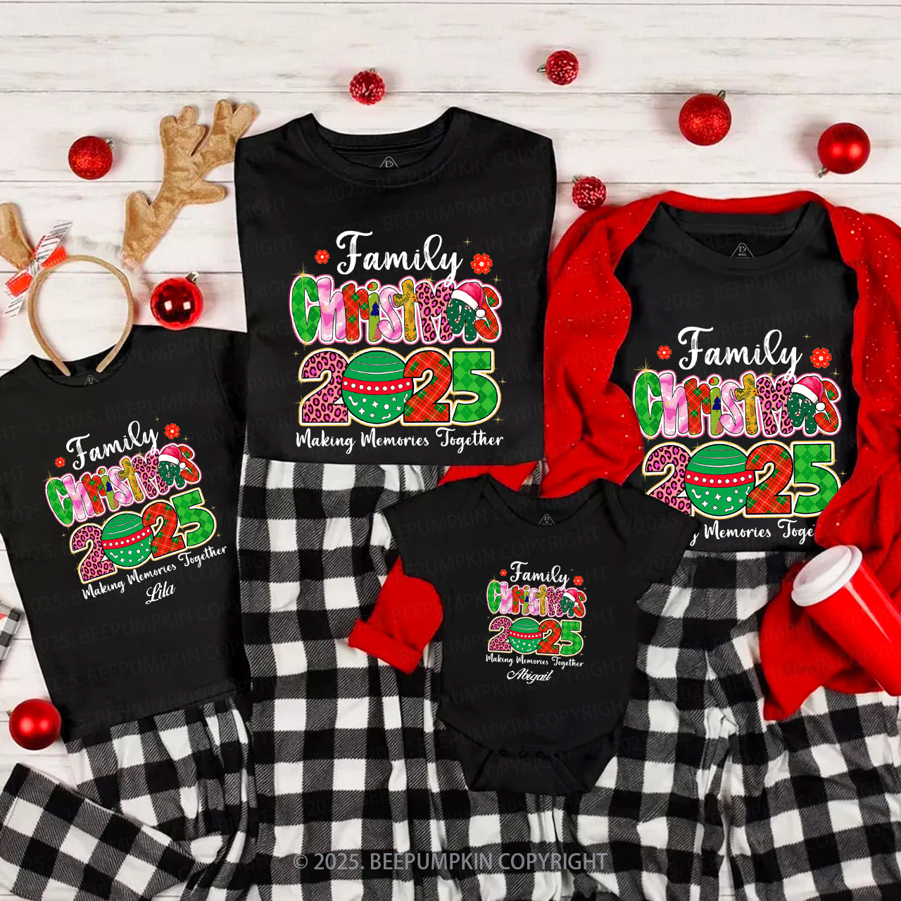 Personalized 2025 Making Memories Together Family Matching T-Shirts Beepumpkin