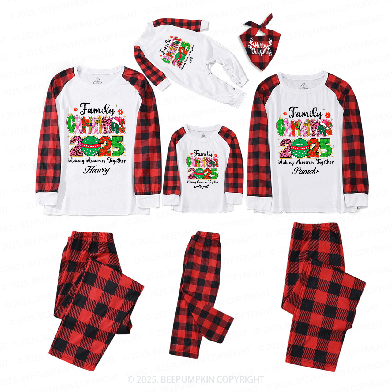 Personalized 2025 Making Memories Together Christmas Family Matching Pajamas