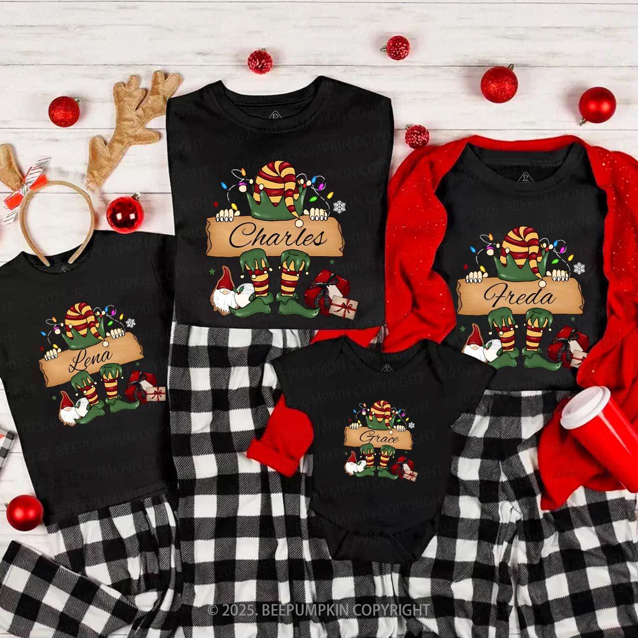 Personalized Elf's Gift Family Matching T-Shirts Beepumpkin