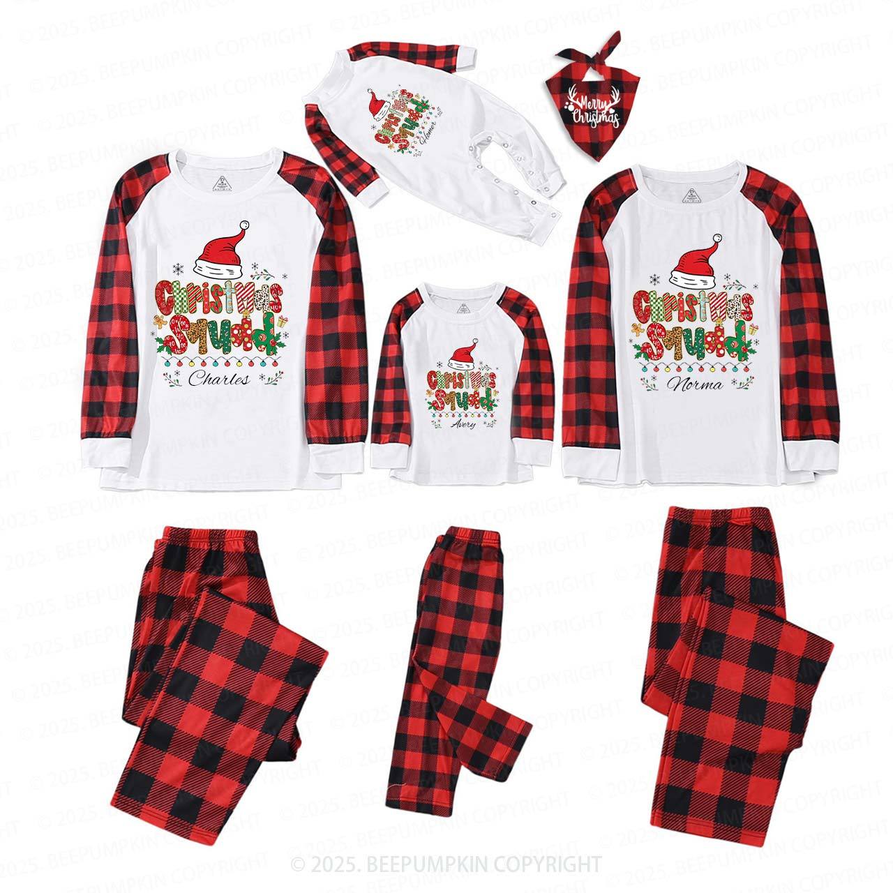 Personalized Christmas Squad Name Family Matching Pajamas