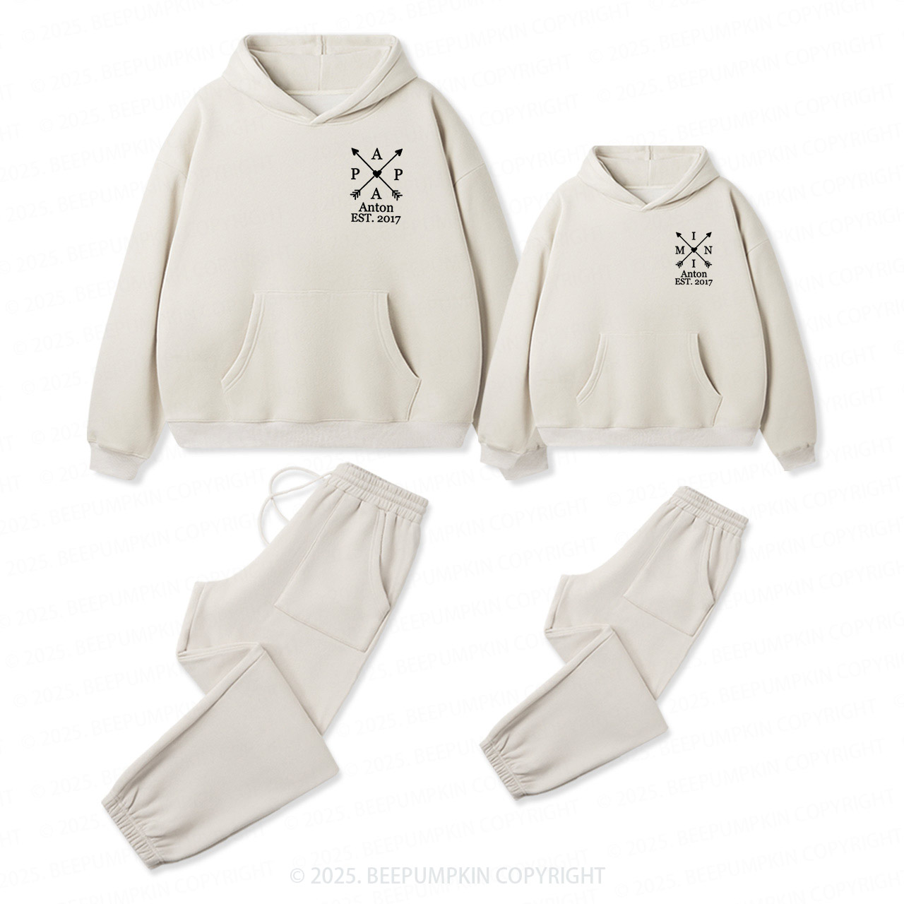 Personalized Heritage Collection Family Matching Hoodie Set