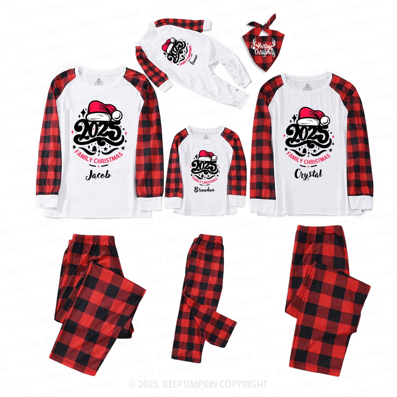 Personalized 2025 Name Christmas Family Matching Pajama Set Beepumpkin