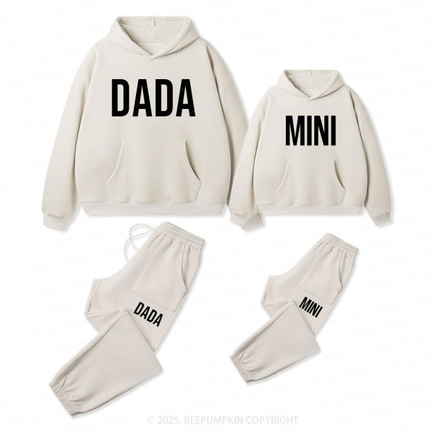 Personalized Dada Mom Mini Family Matching Hoodie Set