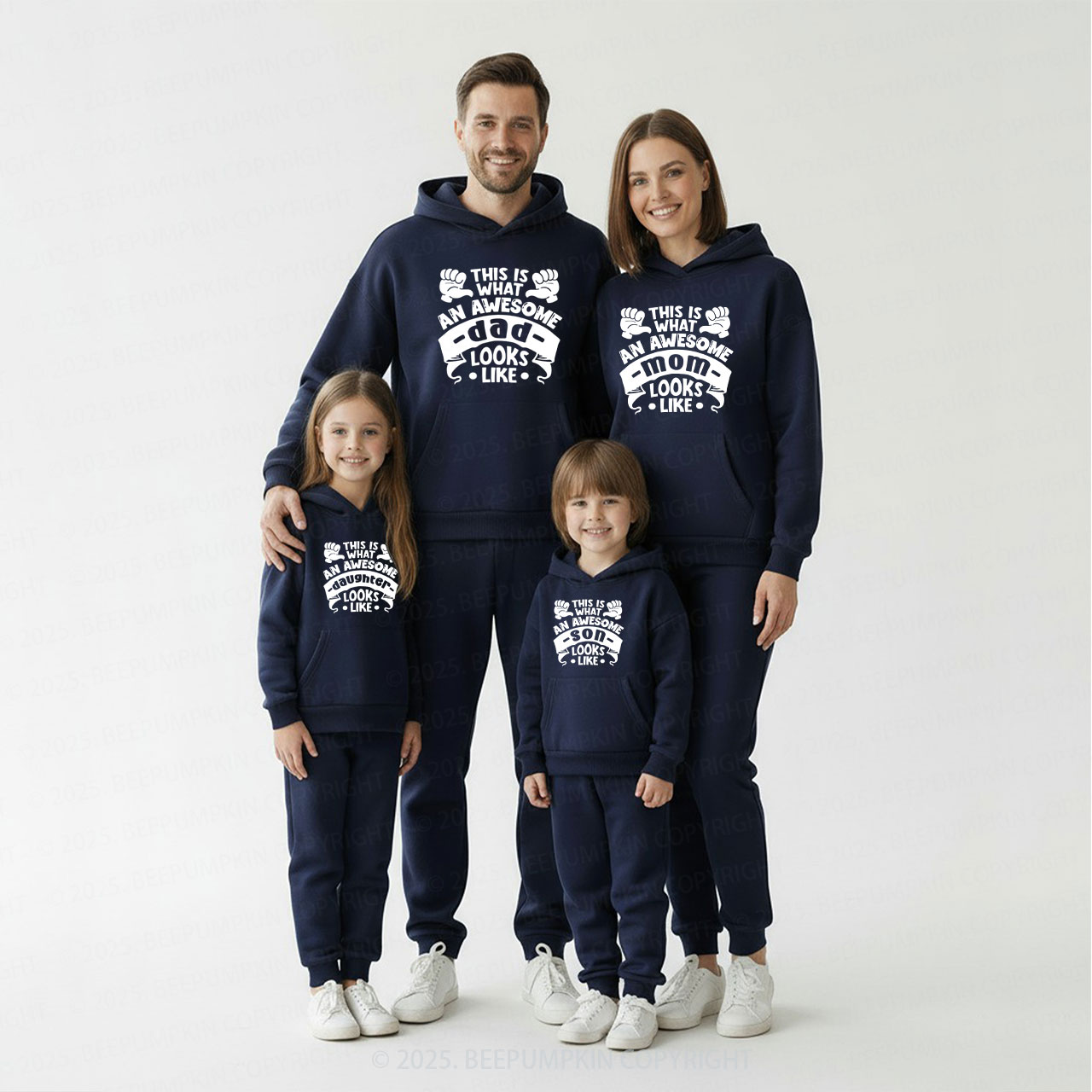 Personalized This Is What An Awesome Family Looks Like Family Matching Hoodie Set
