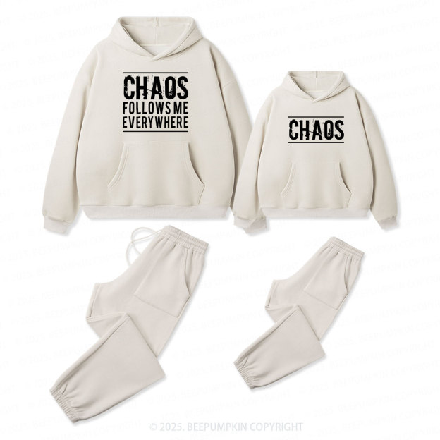 Chaos Follows Me Everywhere Family Matching Hoodie Set