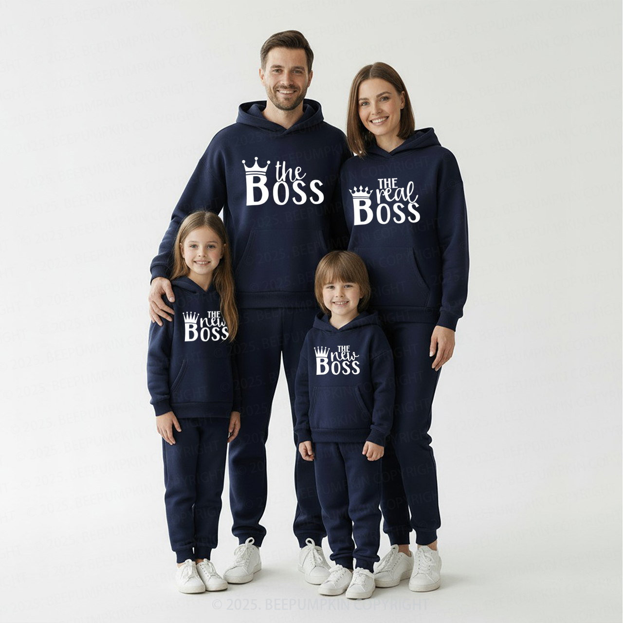 Personalized The Real Boss Family Matching Hoodie Set