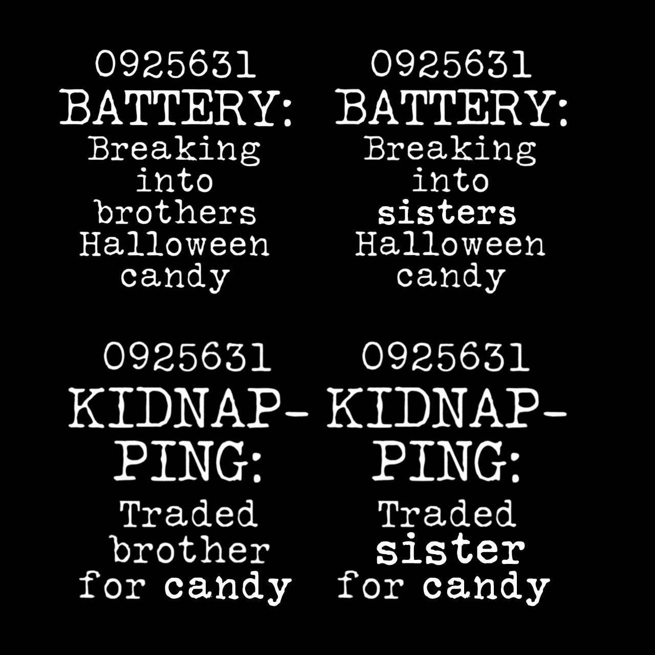 Personalized Crime Halloween Family Matching Shirts