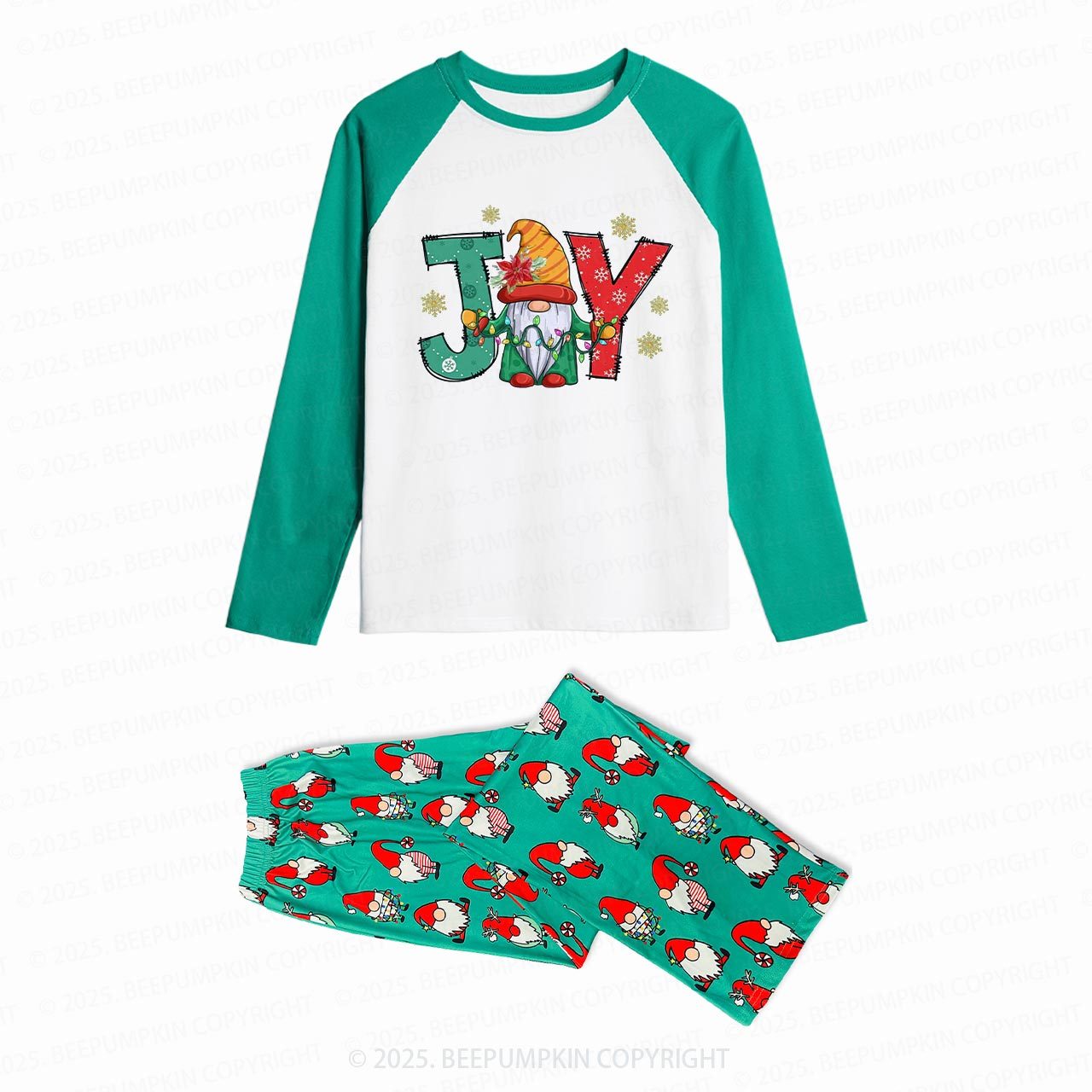 Joy Christmas Family Matching Gnomes Pajamas Beepumpkin