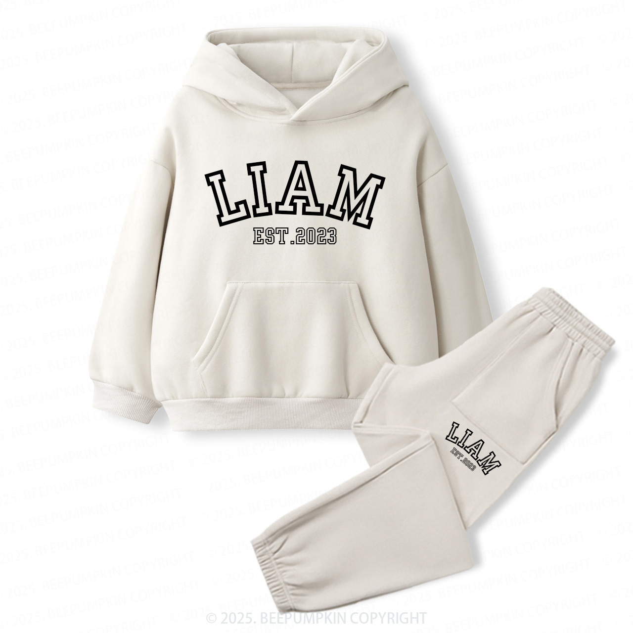 Personalized Hollow Name Toddler&Kids Hoodie Set