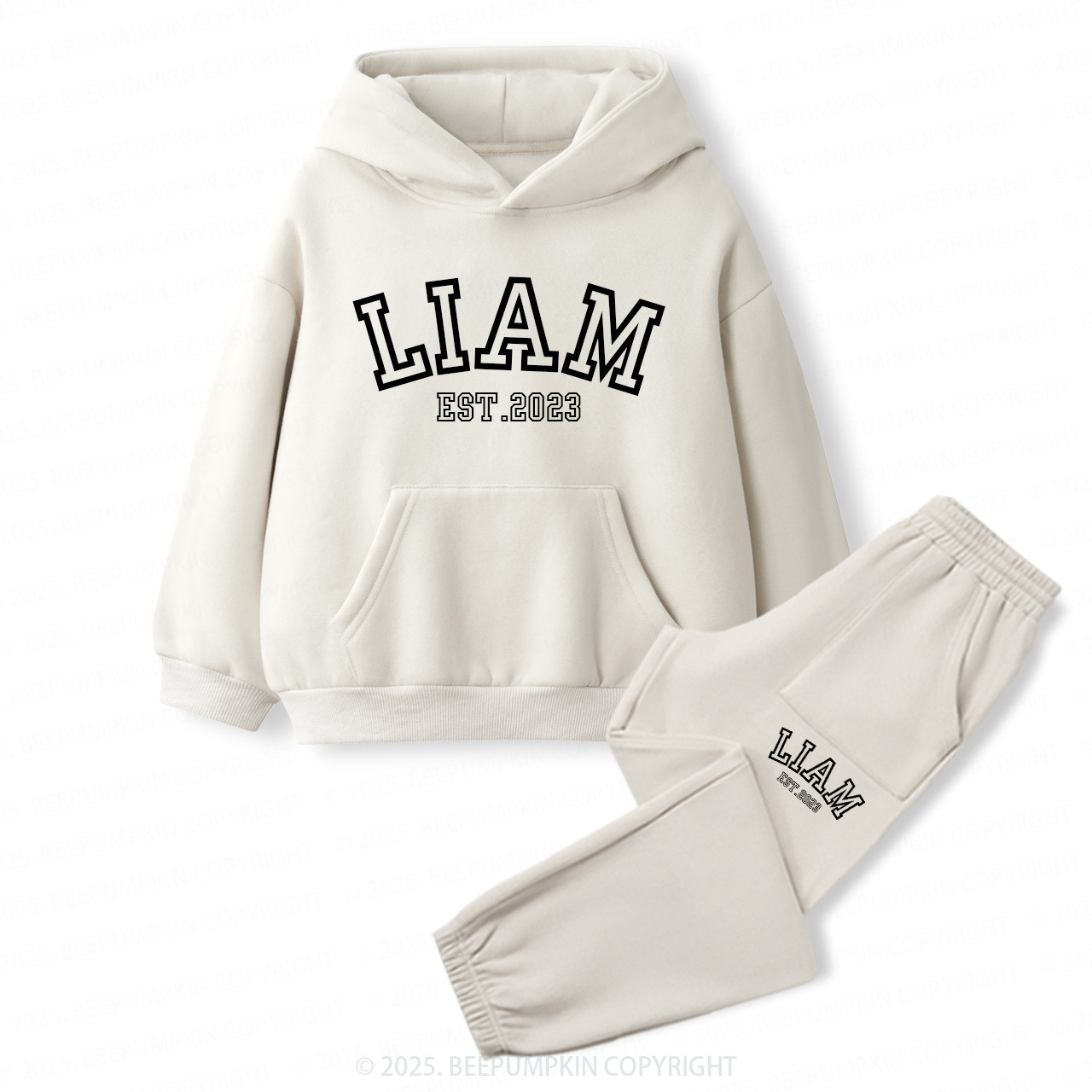 Personalized Hollow Name Toddler&Kids Hoodie Set