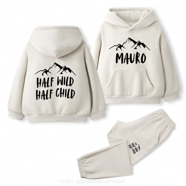 Personalized Half Wild Half Child Toddler&Kids Hoodie Set