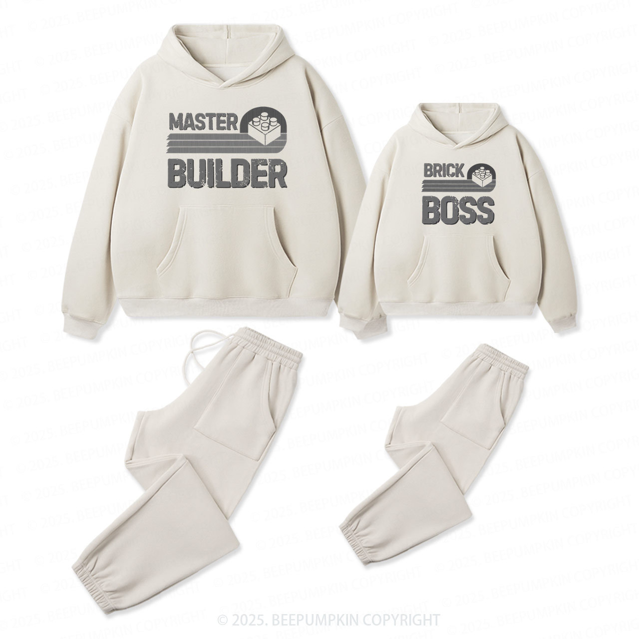 Personalized Master Builder Family Matching Hoodie Set