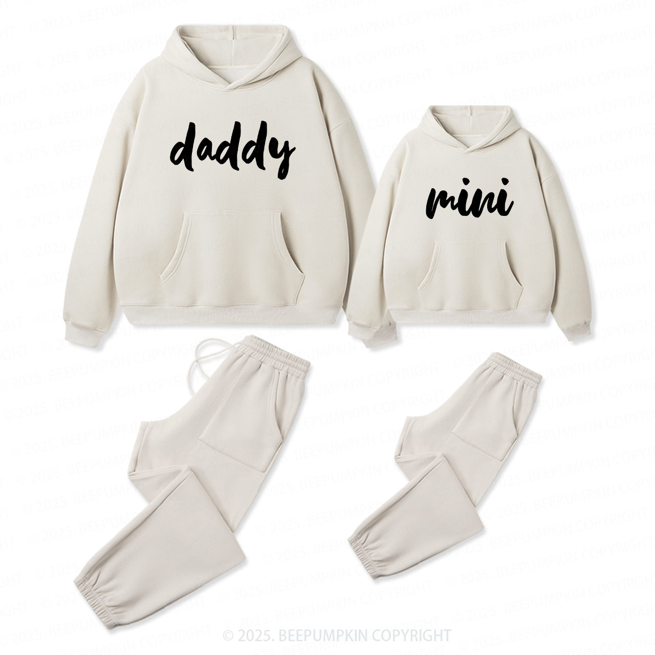 Personalized Daddy Mommy Mini Family Matching Hoodie Set