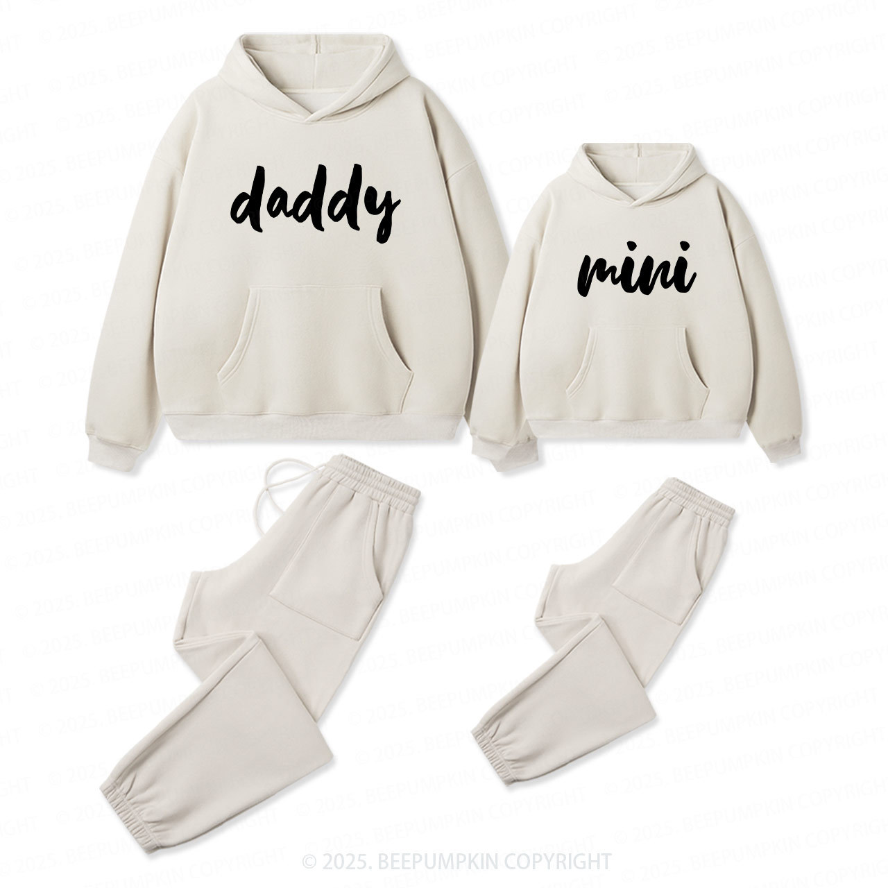 Personalized Daddy Mommy Mini Family Matching Hoodie Set