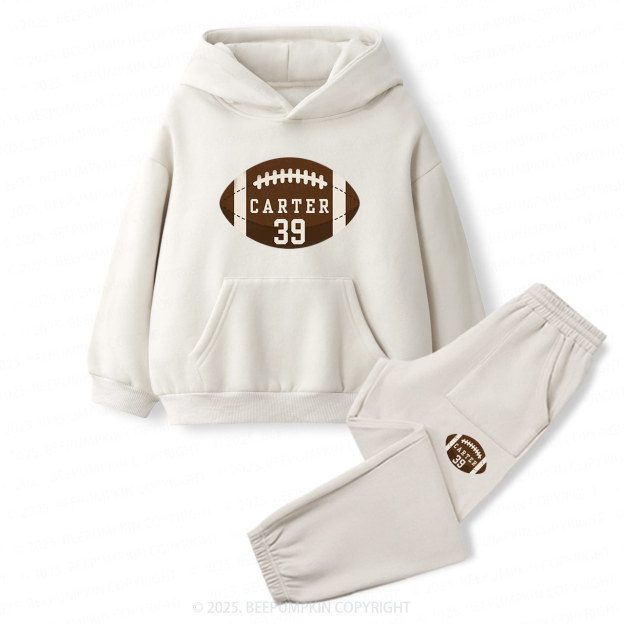 Personalized Football Toddler&Kids Hoodie Set