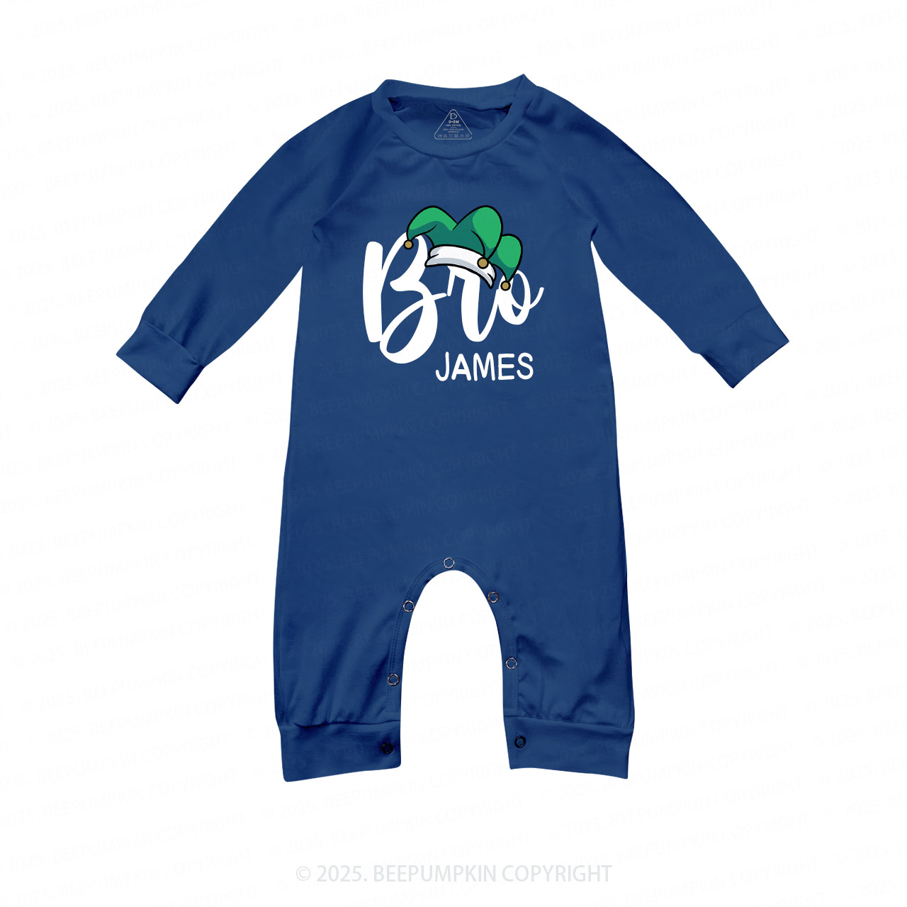 Personalized Santa Hat Christmas Matching Blue Pajamas Beepumpkin