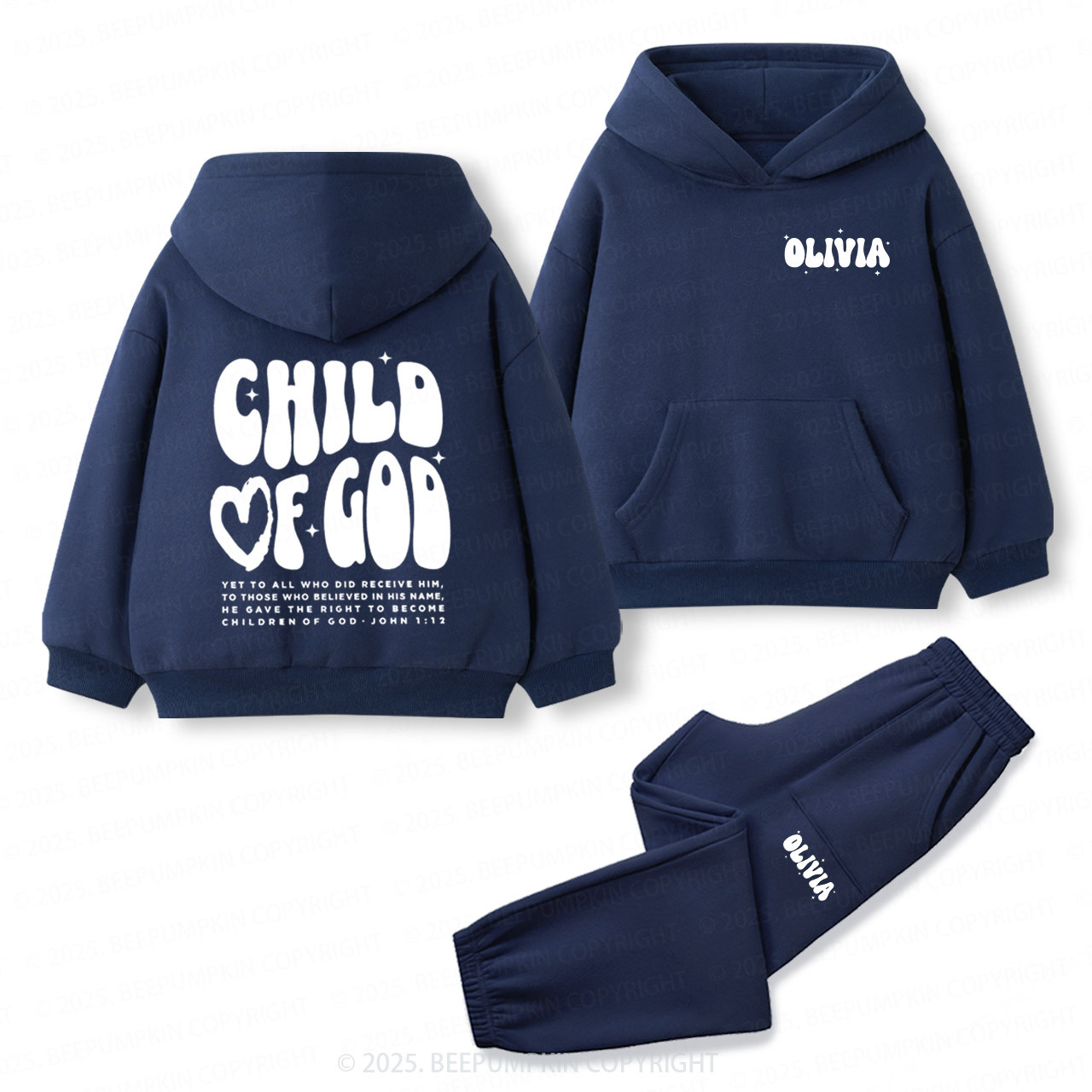 Personalized Child Of God Toddler&Kids Hoodie Set