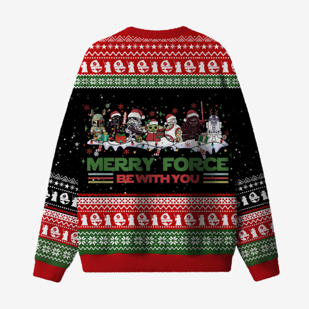 Merry Force Be With You Family Matching Knit Sweatshirt