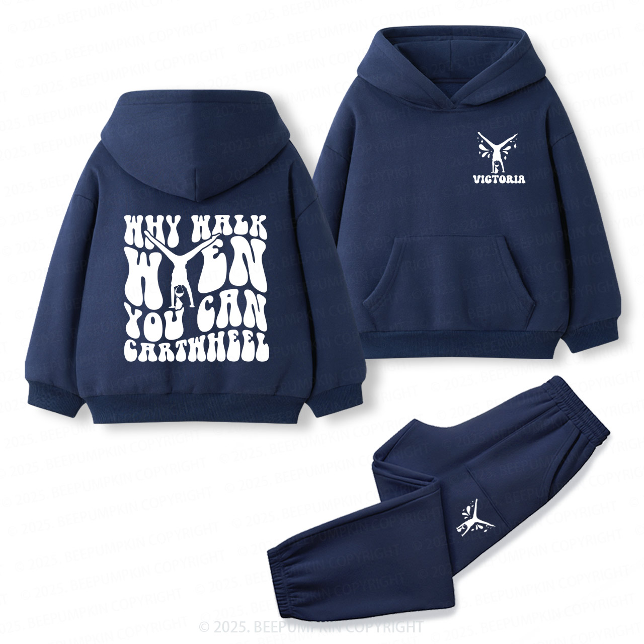 Personalized Name Gymnastics Toddler&Kids Hoodie Set