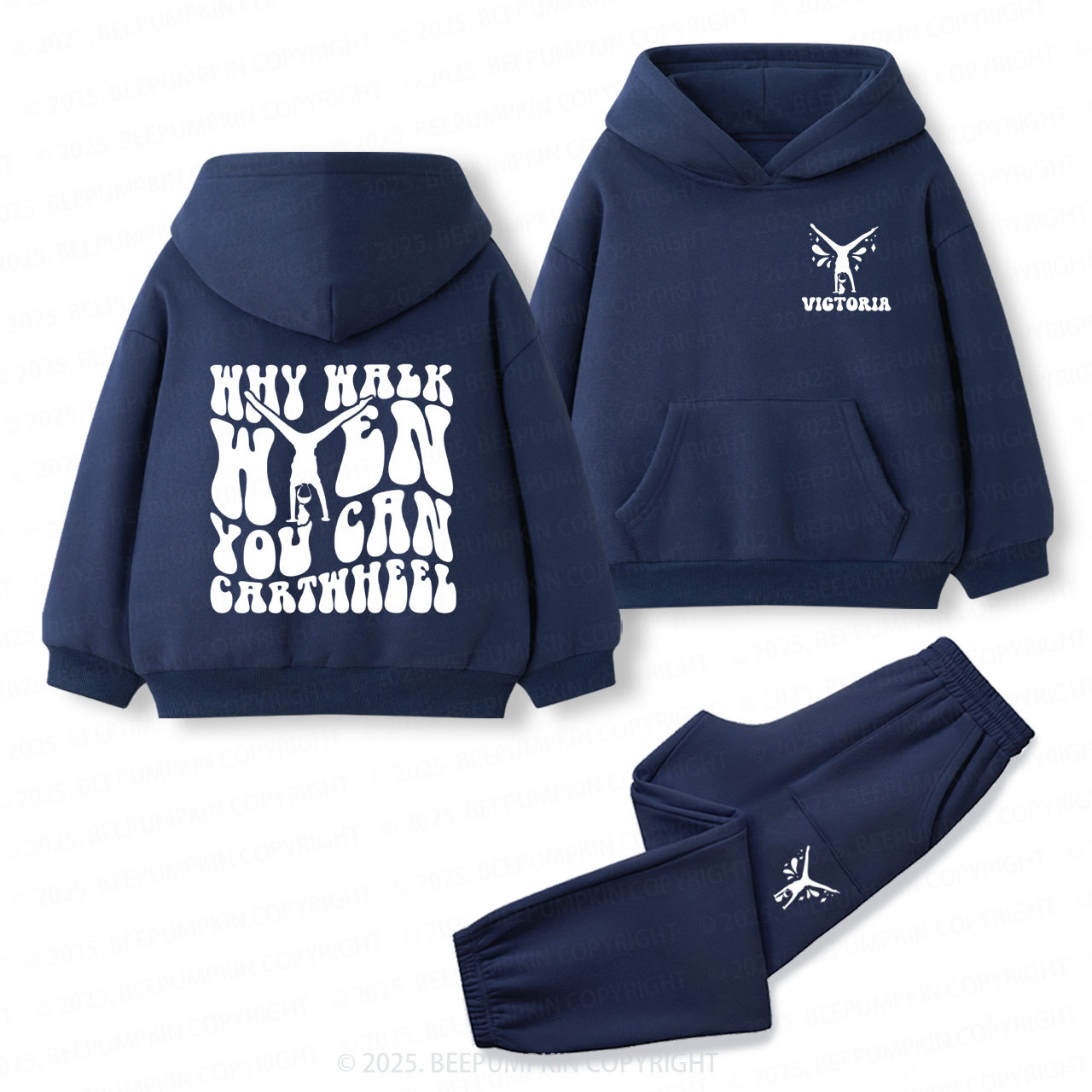 Personalized Name Gymnastics Toddler&Kids Hoodie Set