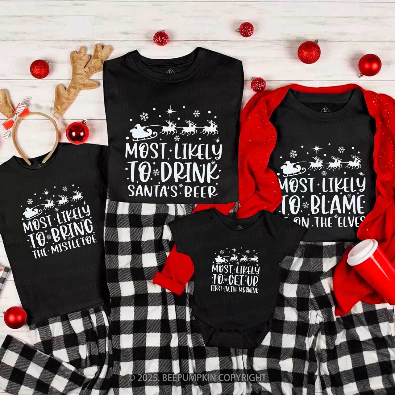 60 Most Likely To Christmas Family Matching T-Shirts Beepumpkin